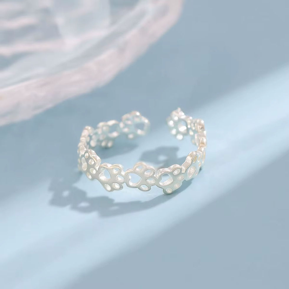Thumbnail: Paw Adjustable Sterling Silver Ring