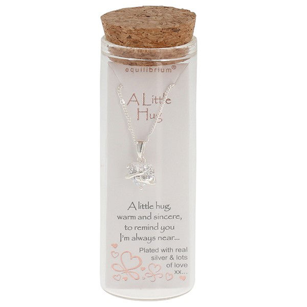 Equilibrium Message in a Bottle Silver Plated Necklace Hug 364807