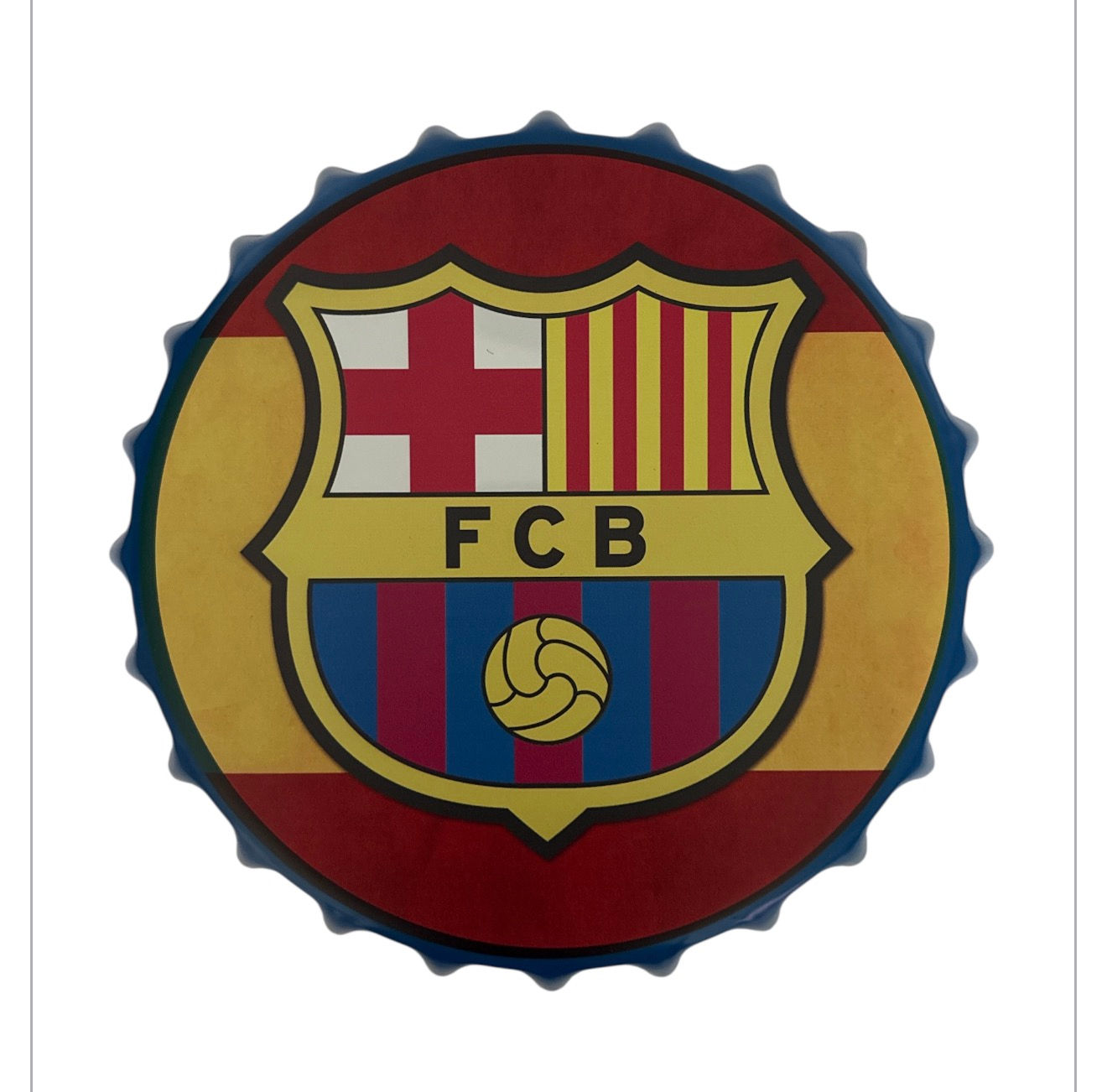 Tin Football Bottle Top Wall Art 34cm