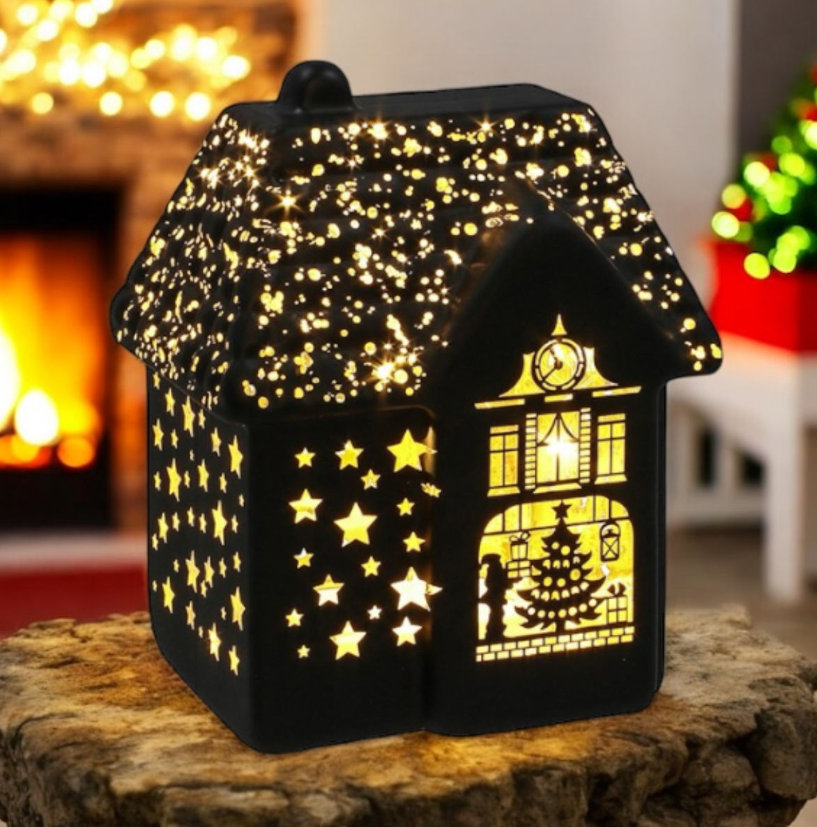 Bright Christmas LED House Black