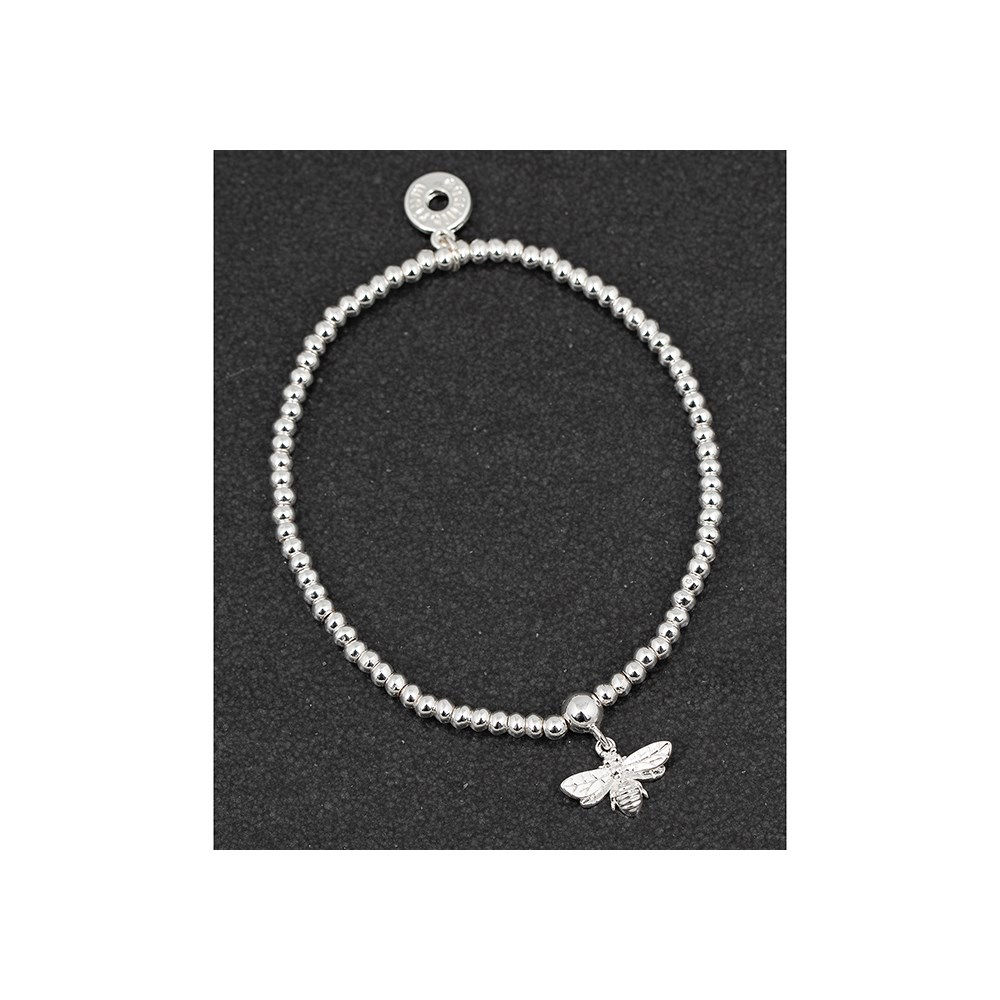 Honey Bee Detailed Silver Plated Bracelet