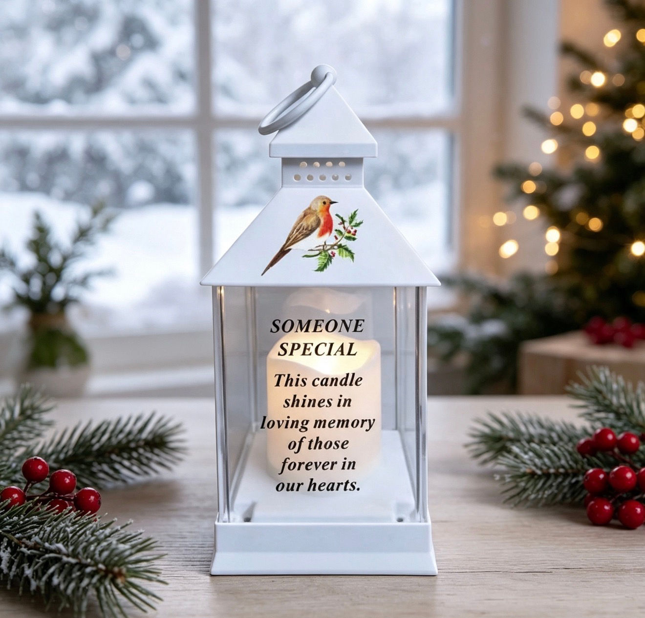Someone Special Robin Outdoor Memorial Lantern With Timer