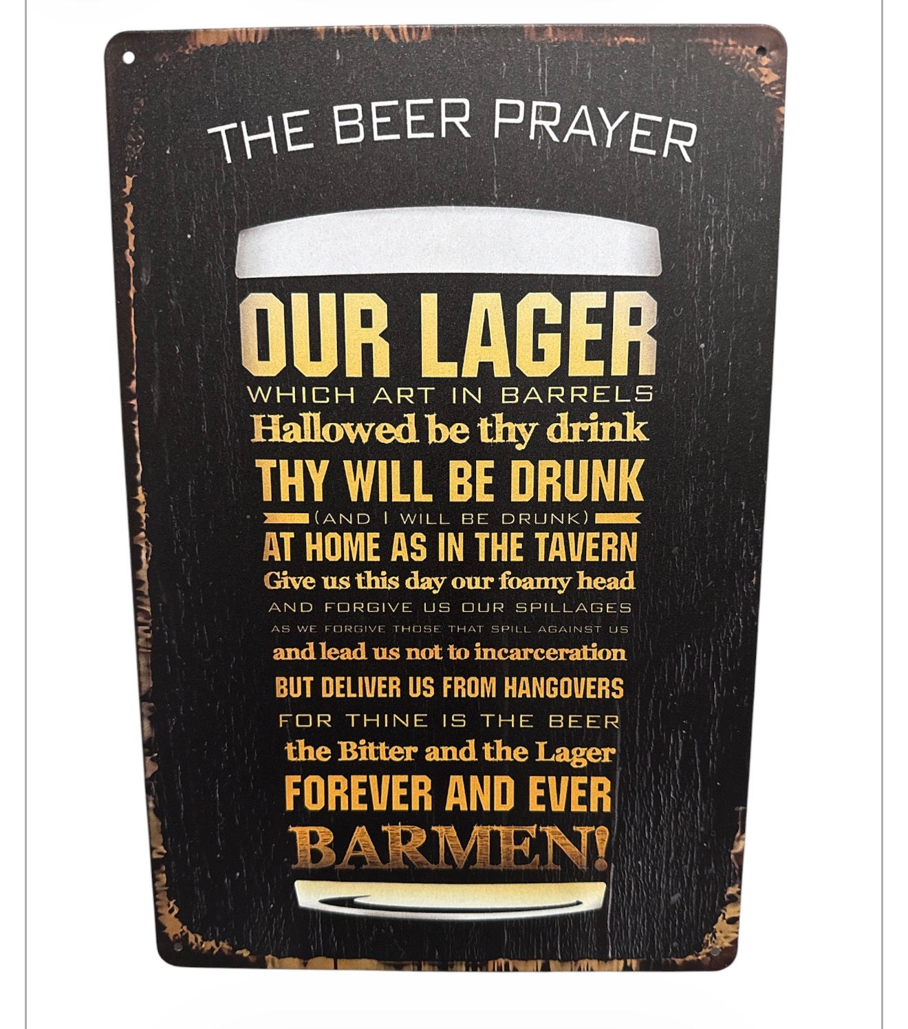 Bar metal sign