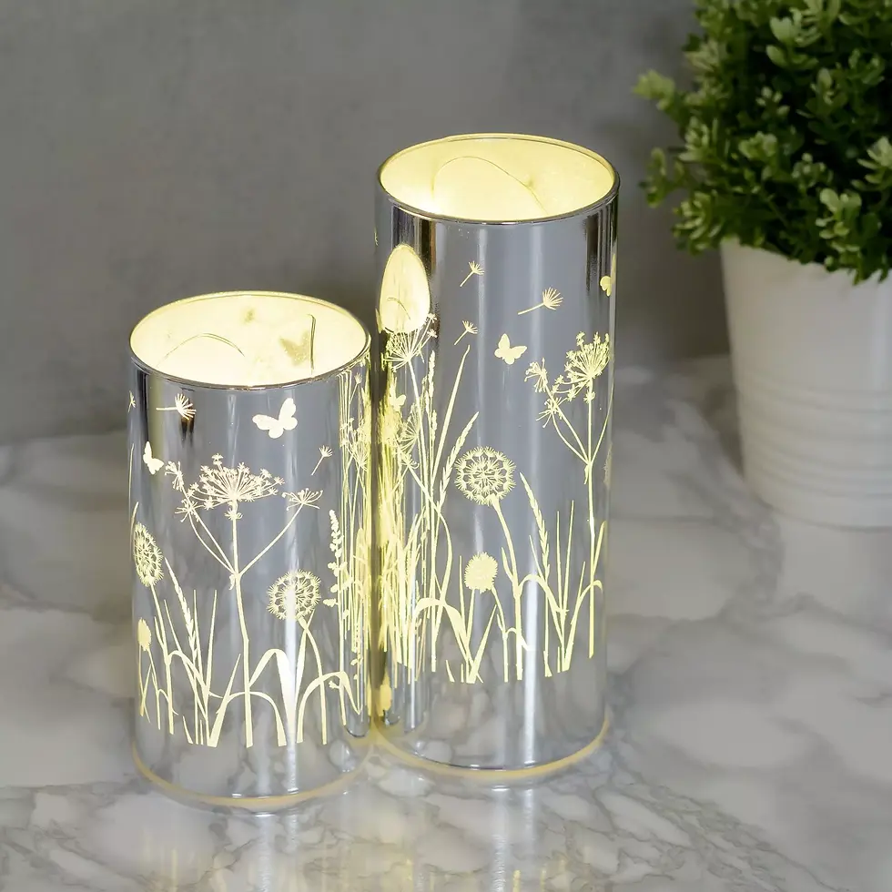 Thumbnail: Glass Flower Design Tube With LED Lights 15CM