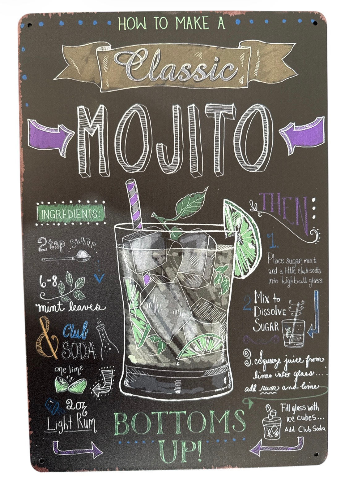 Bar metal sign