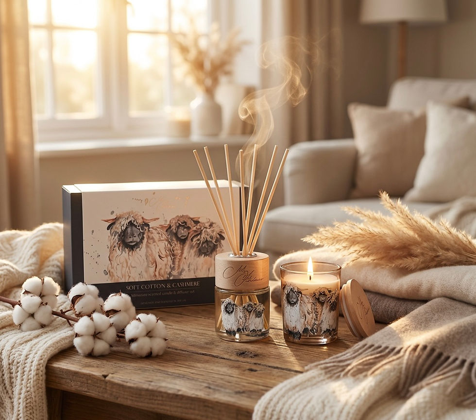 Thumbnail: Meg Hawkins Mini Candle & Diffuser Set Sheep - Cashmere & Wool