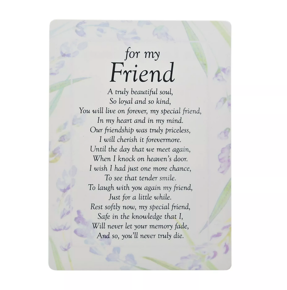 GRAVESIDE CARD - FOR MY FRIEND