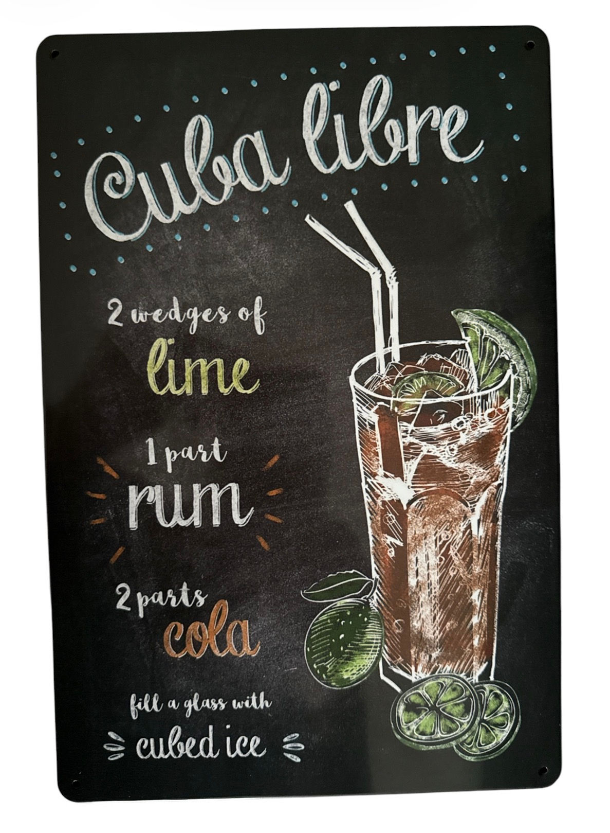 Bar metal sign