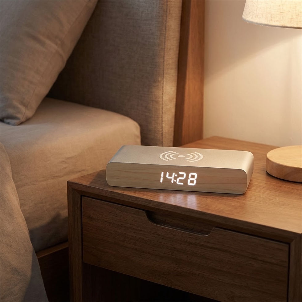 Thumbnail: Rise   Charge   Wireless   Phone   Charger &   Alarm   Clock   -   Grey