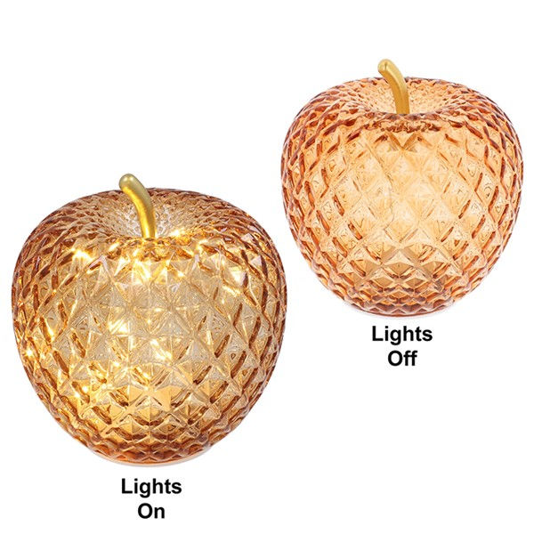 Thumbnail: Diamond Cut LED Glass Apple  ( Available in 3 Colours) Small