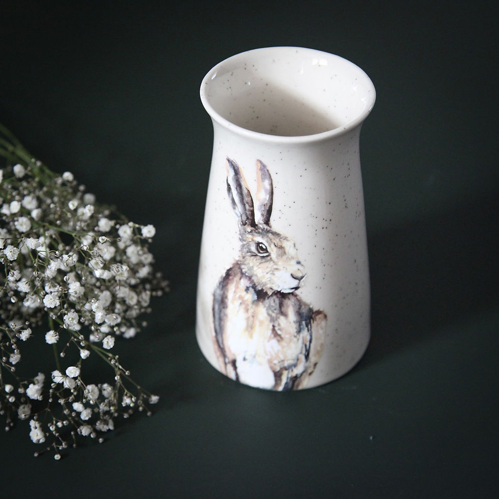 Thumbnail: Meg Hawkins Small Ceramic Vase - Hare 11 x 17.8cms
