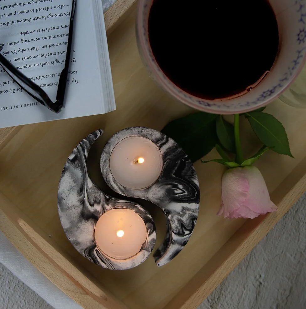 Thumbnail: Ying and Yang Aphrodite Tea Light Holders
