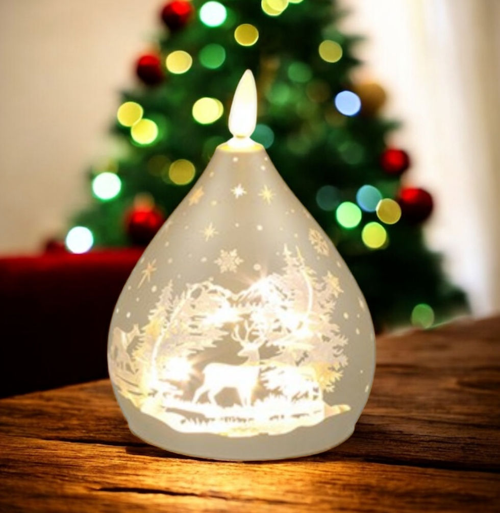 Thumbnail: Bright Christmas LED Candle Teardrop  -  in 3 Assorted Colours
