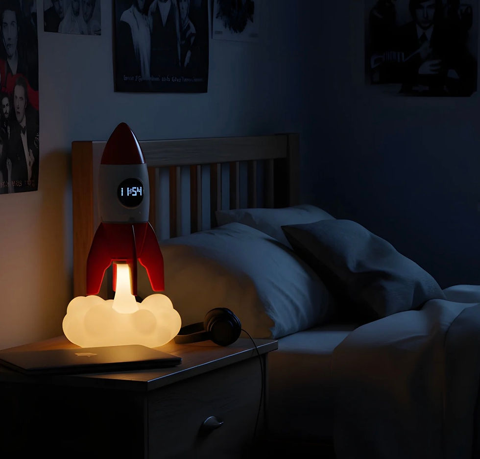 Thumbnail: Rocket   3-in-1   Bedside   Light,   Digital Clock   &   Ceiling   Projector