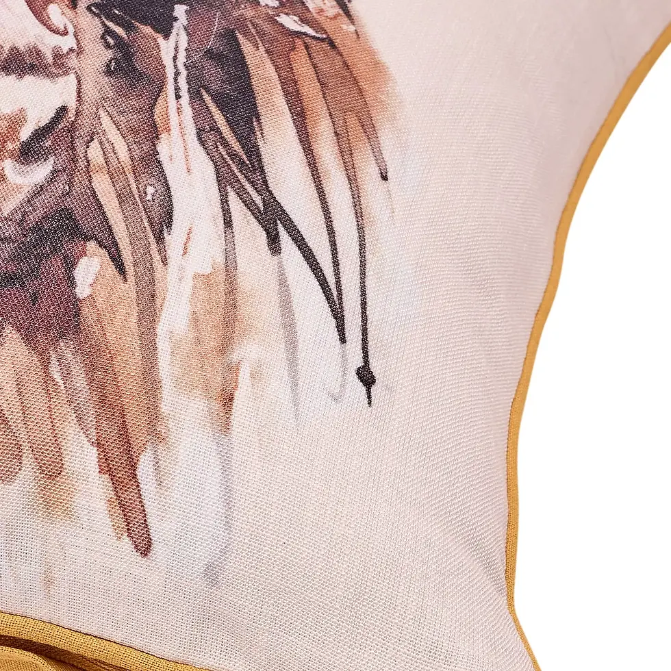 Thumbnail: Meg Hawkins Square Highland Cow Cushion With Wooden Buttons