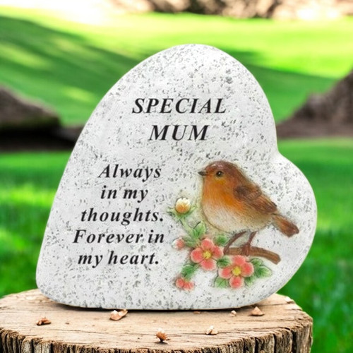Memorial Mum Robin Heart Grave Stone | Inspirations