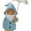 Thumbnail: Ornamental Gnome In Blue Coat Holding Umbrella