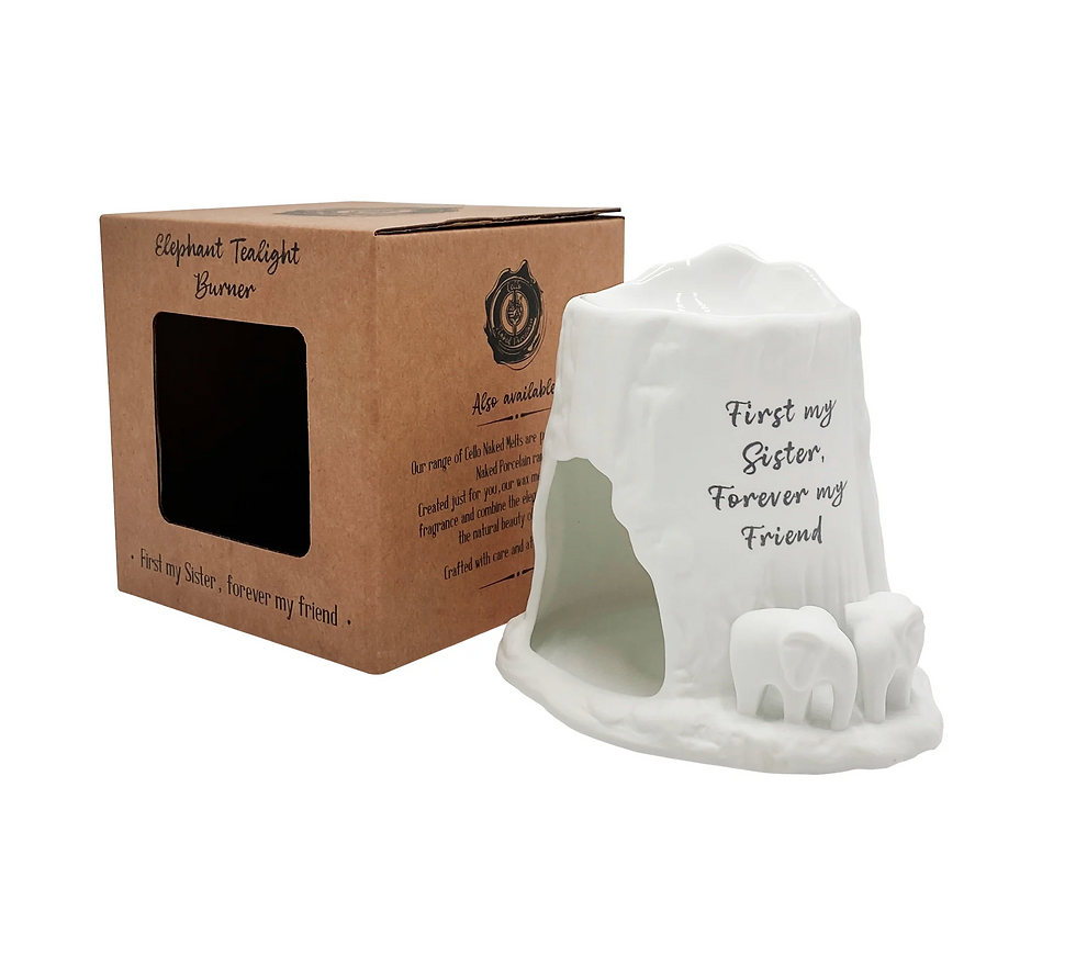 Thumbnail: Elephant Tealight Burner - First my Sister, Forever my friend