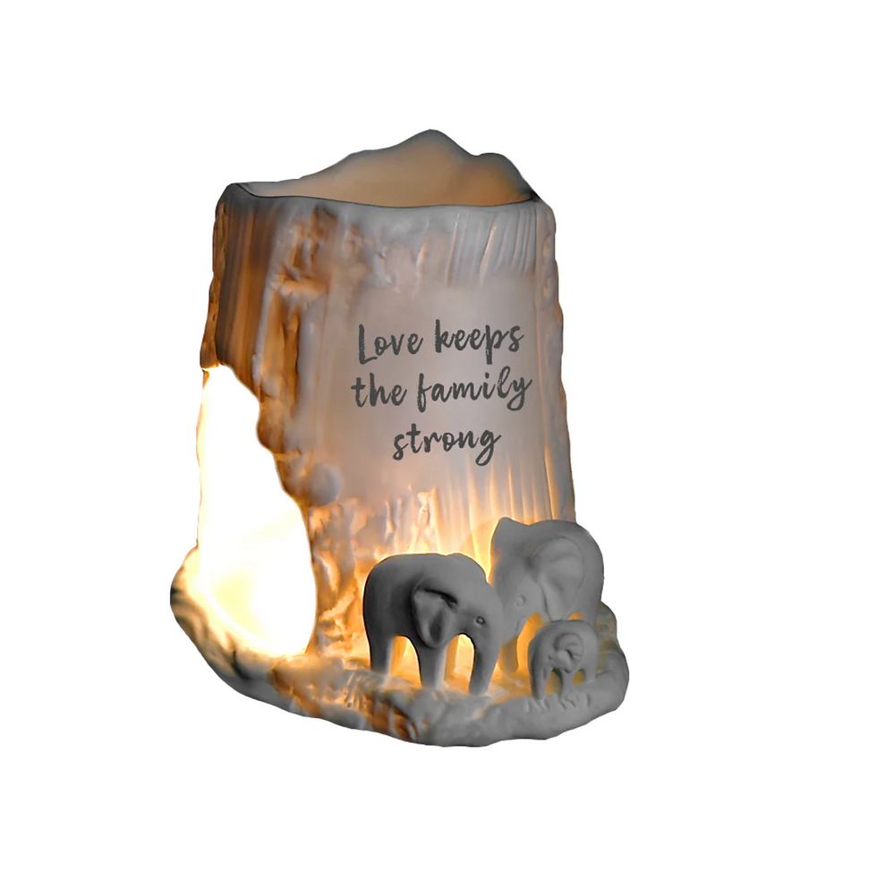 Thumbnail: Elephant Tealight Burner - Love Keeps the Family Strong