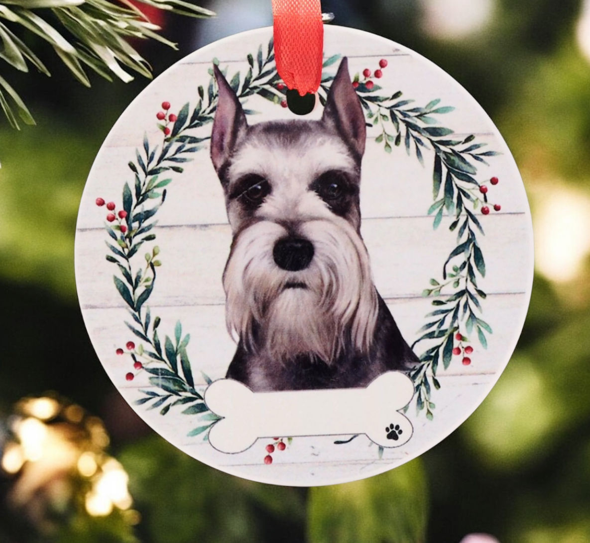 Schnauzer Wreath Hanging Decoration