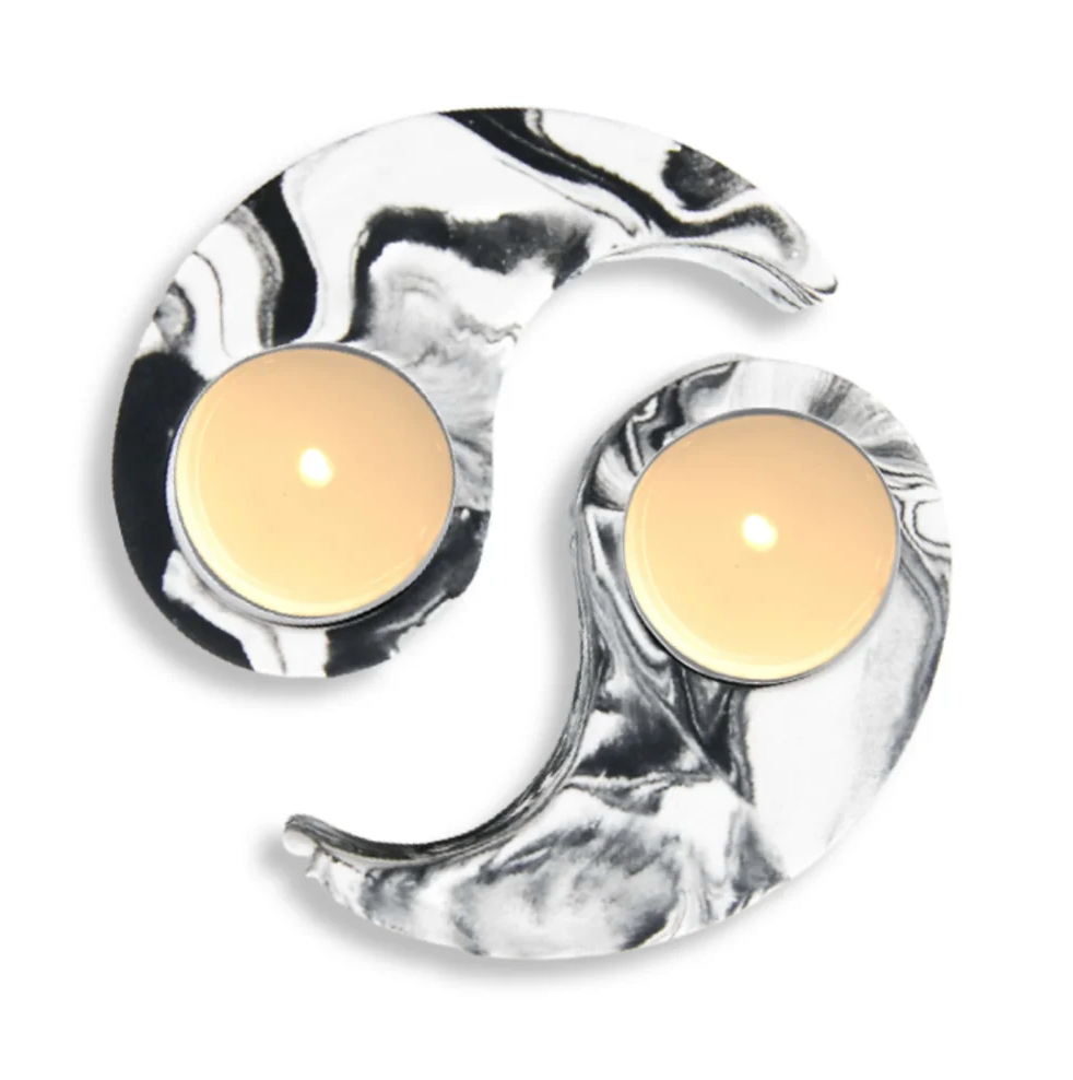 Ying and Yang Aphrodite Tea Light Holders