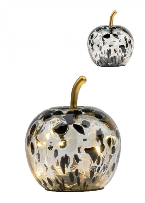 Handblown LED Apple Black