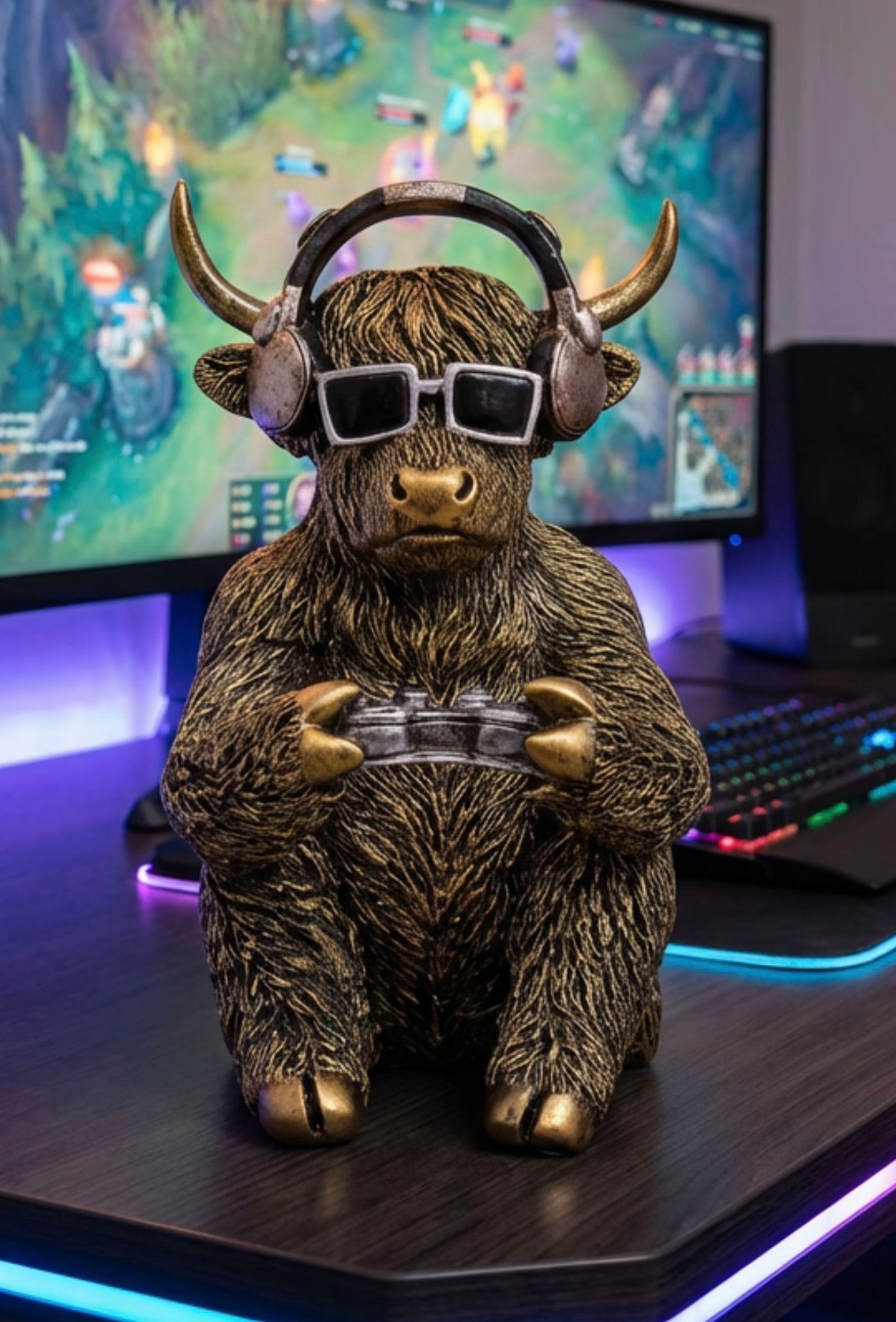Dudes Highland Cow Gamer