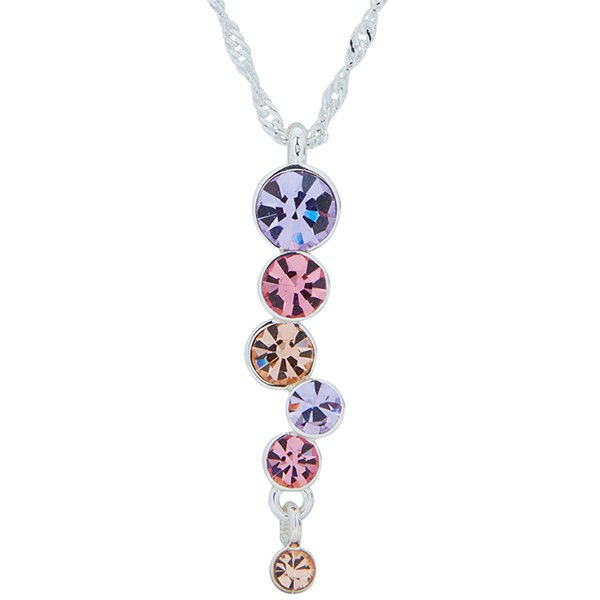 Equilibrium Elegant Pastel Wavy Line Silver Plated Necklace 344656