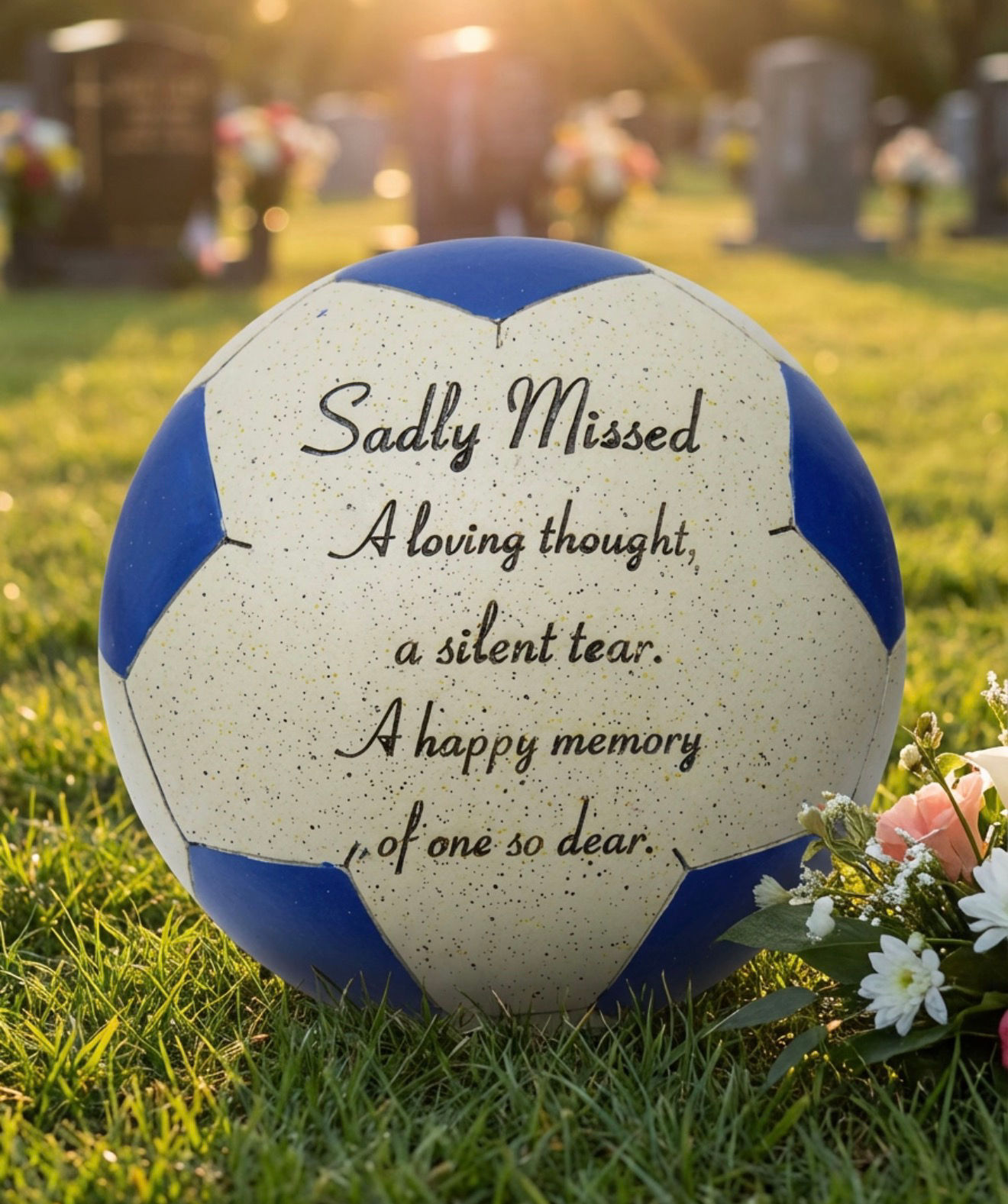 Stone Memorial Blue Football - Sadly Missed