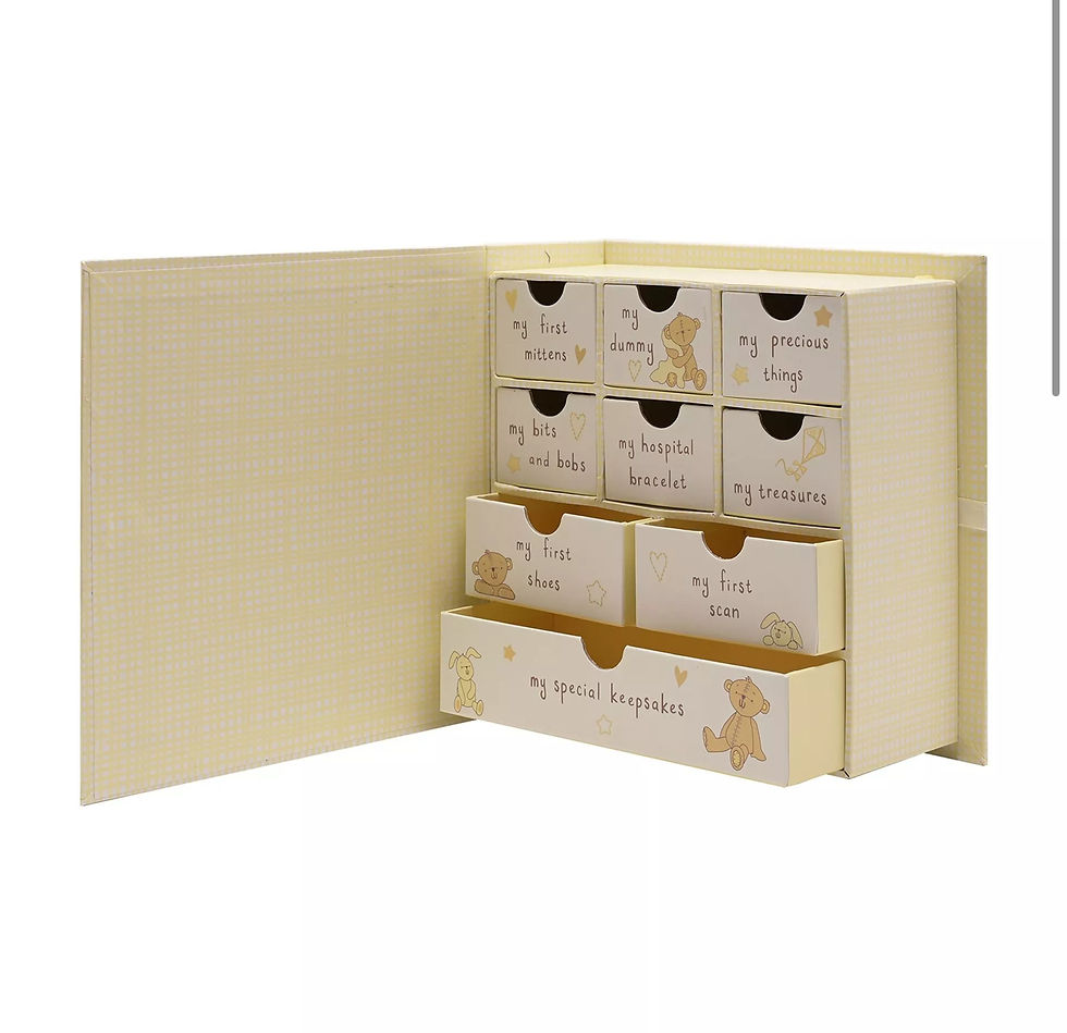 Thumbnail: BUTTON CORNER Paper wrap Book Keepsake Box With Drawers