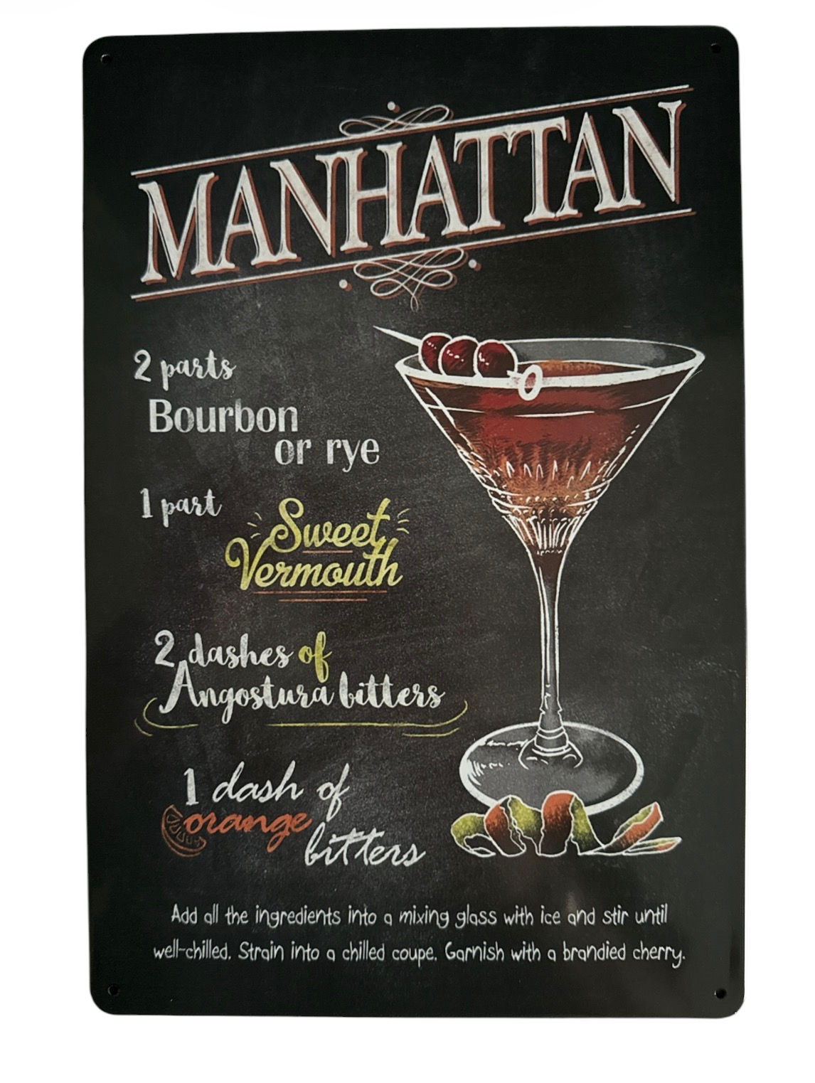 Bar metal sign