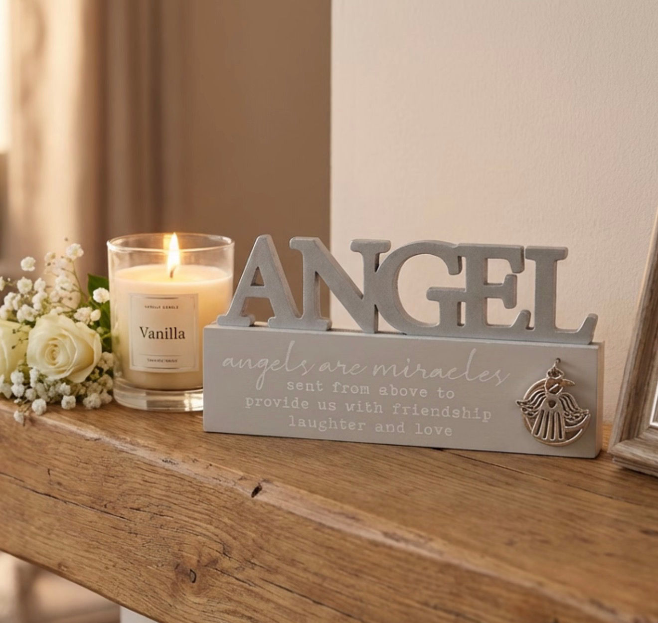 Thoughts of You Letter Plaque - Angel