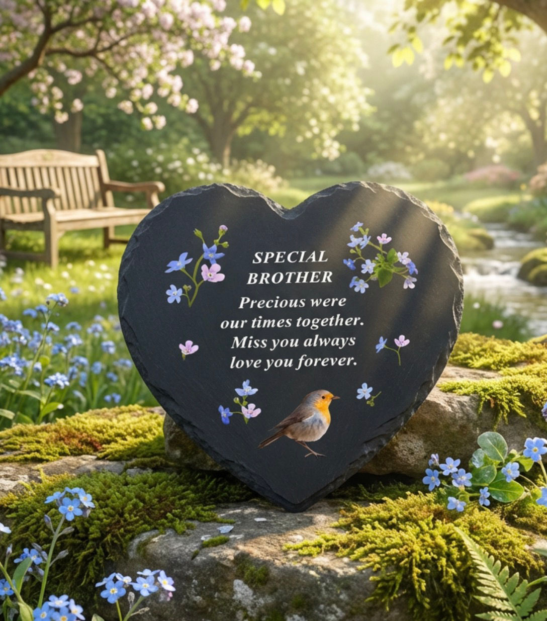 Robin Slate Memorial Heart Plaque - Brother