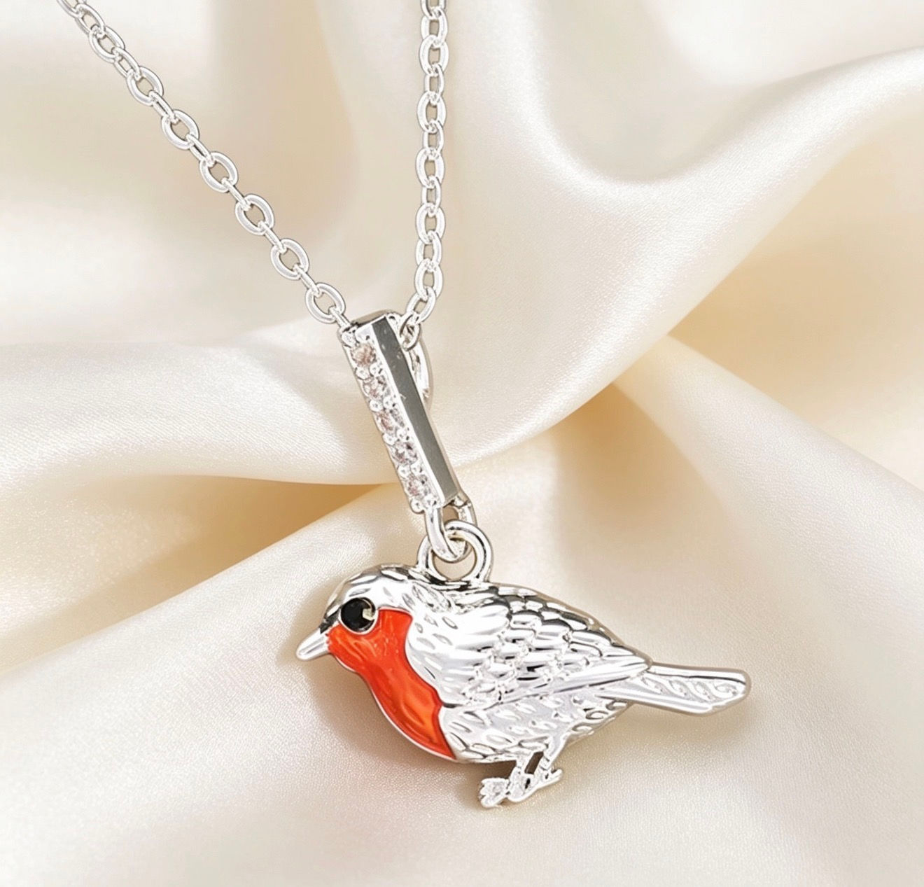 Equilibrium Robins Appear Silver Plated Necklace 334742