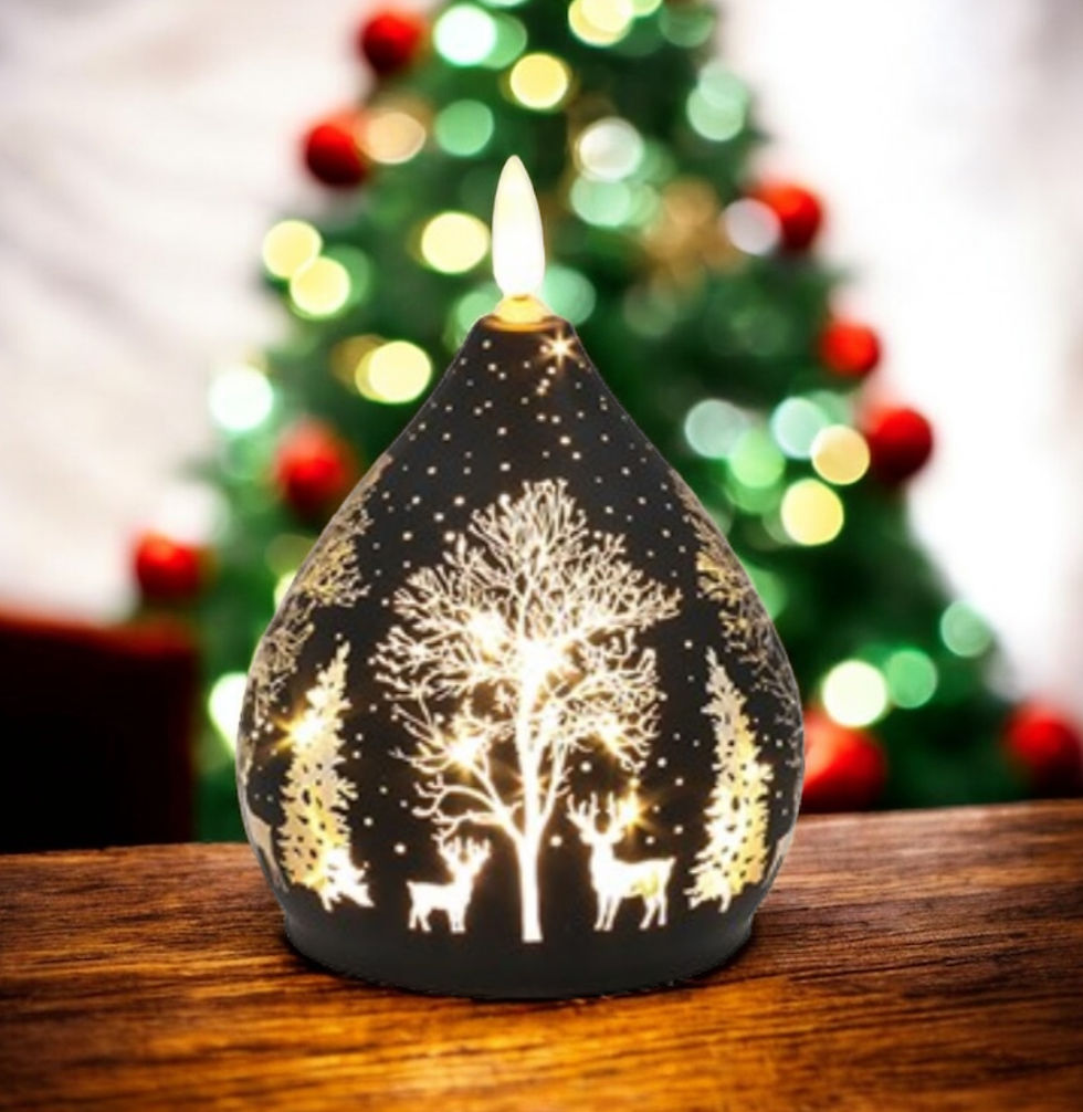Thumbnail: Bright Christmas LED Candle Teardrop  -  in 3 Assorted Colours