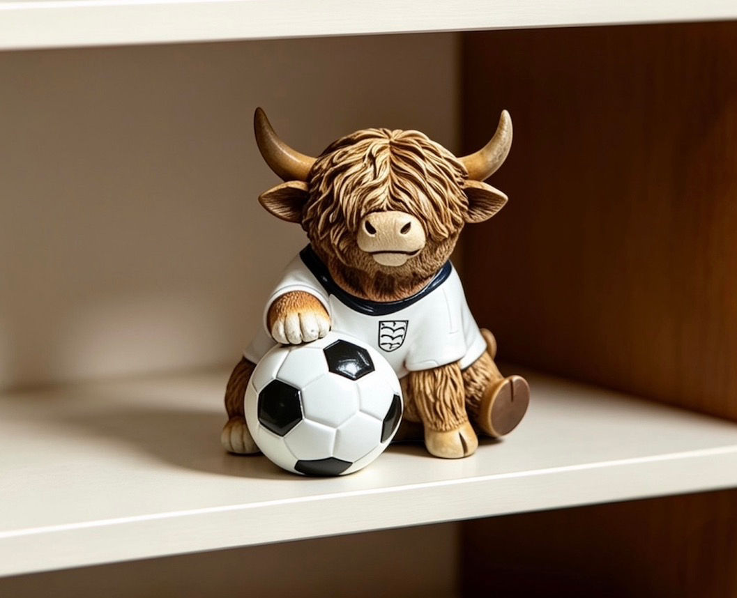 Happy Highland Cow Blue And White Footy