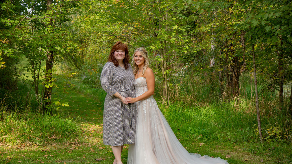 Bride with family