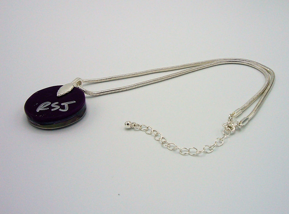 Thumbnail: Purple and Silver Pendant Necklace (0017)