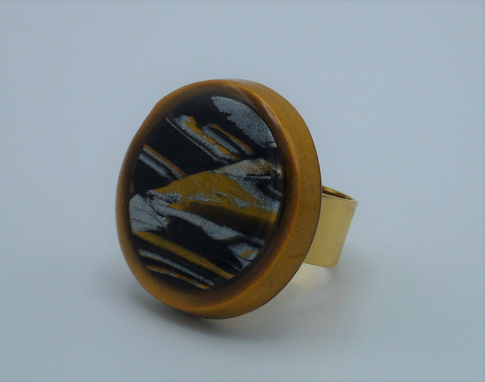 Black, Silver and Gold Ring (0024)