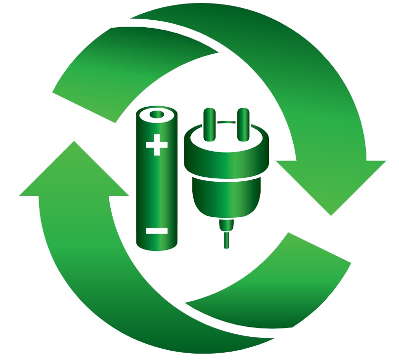 Symbolgrafik für nachhaltige Batterie- und Akku-Rücknahme