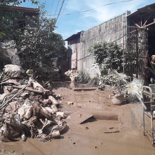 Many of the affected areas were covered in mud following the onslaught of Typhoon Ulysses