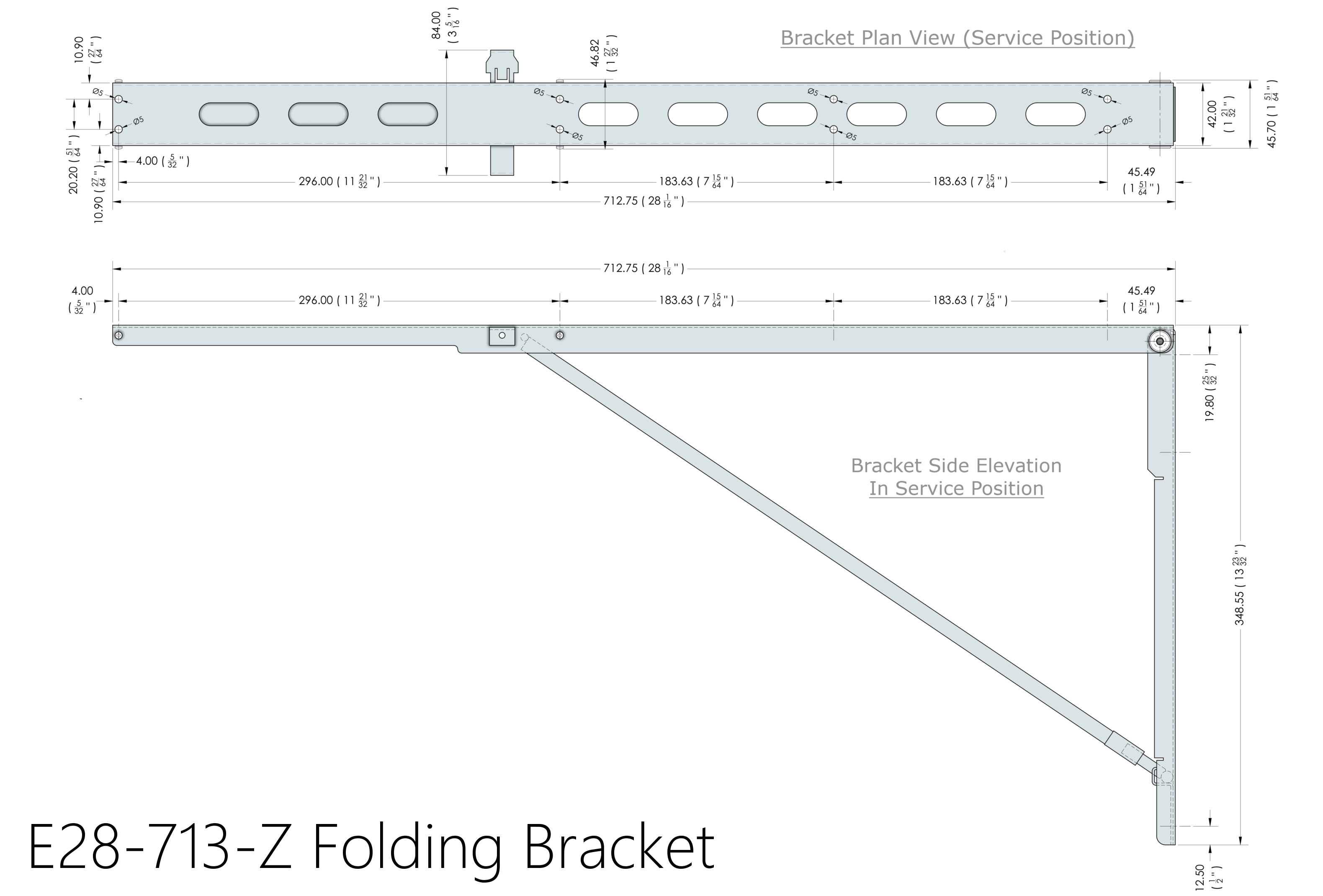 E28-713-Z Eureka MFG Wall Mounted Folding Brackets (Sold in Pairs)