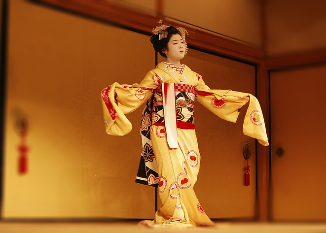 Girl in Traditional Japanese Kimono