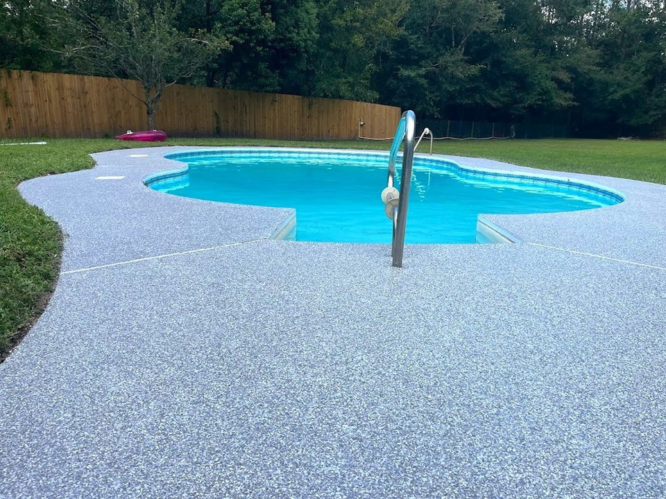 Pool deck floor surface, St. Augustine