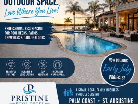 Transform Your Outdoor Living Space This Summer: Pool Deck Resurfacing in Palm Coast, St. Augustine & Ormond Beach