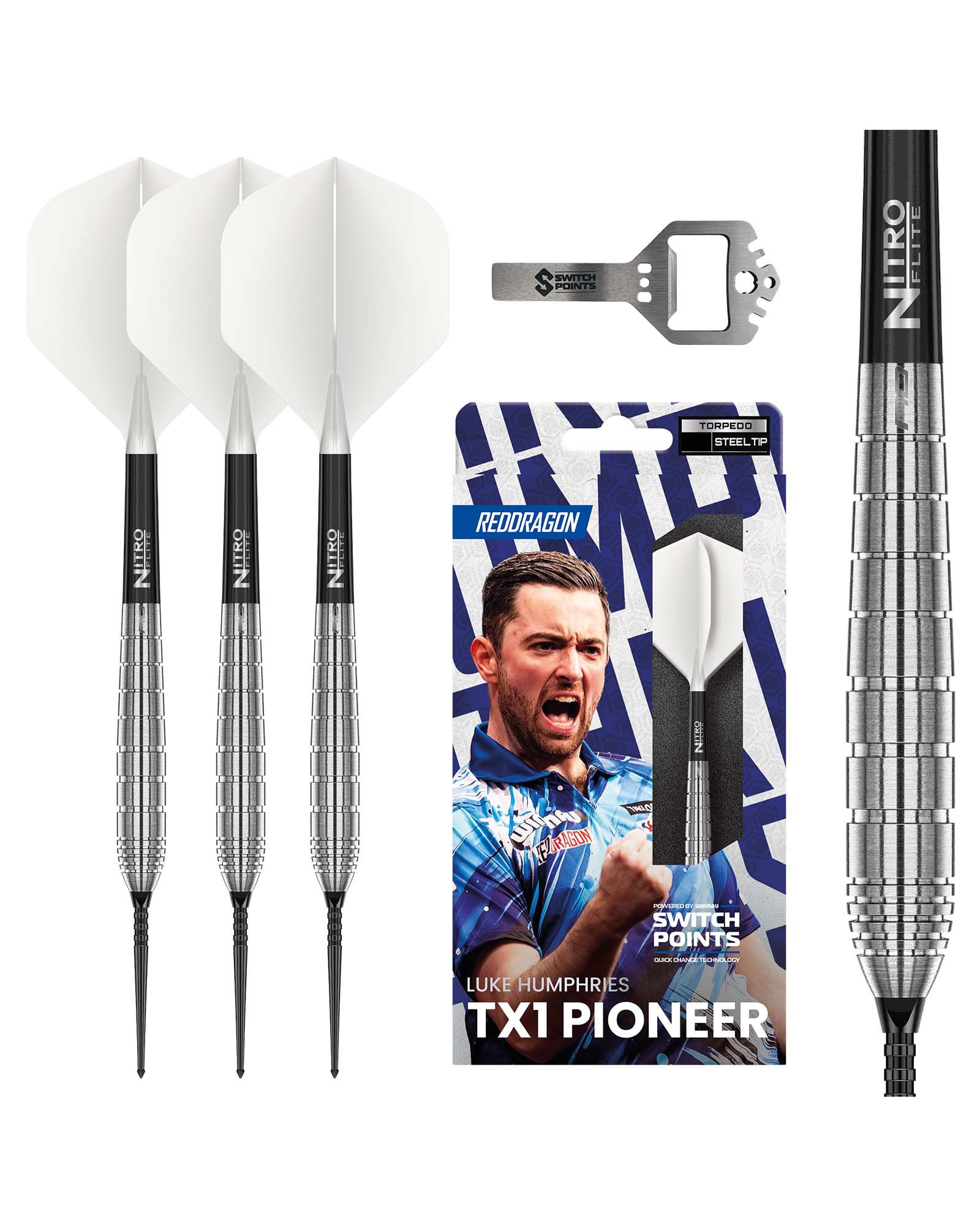 Red Dragon Luke Humphries TX1 Switch Point Dart Set