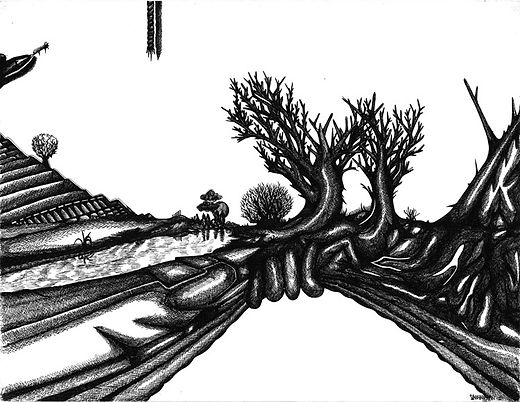décors dessin artistique niveaux de gris