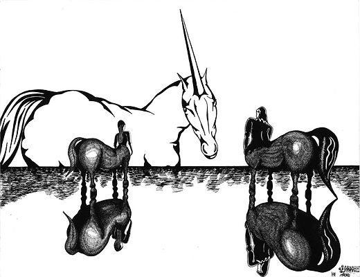 mythologie dessin artistique niveaux de gris