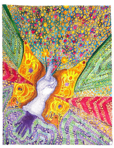 espace de libération dessin artistique couleurs encres aquarellable