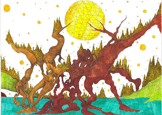 lumière dans la_cité dessin artistique couleurs encres aquarellable